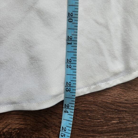 ALEXIS Silk Off White Blouse L Military Retro Inspired Quiet Luxury Office Party - Picture 8 of 8